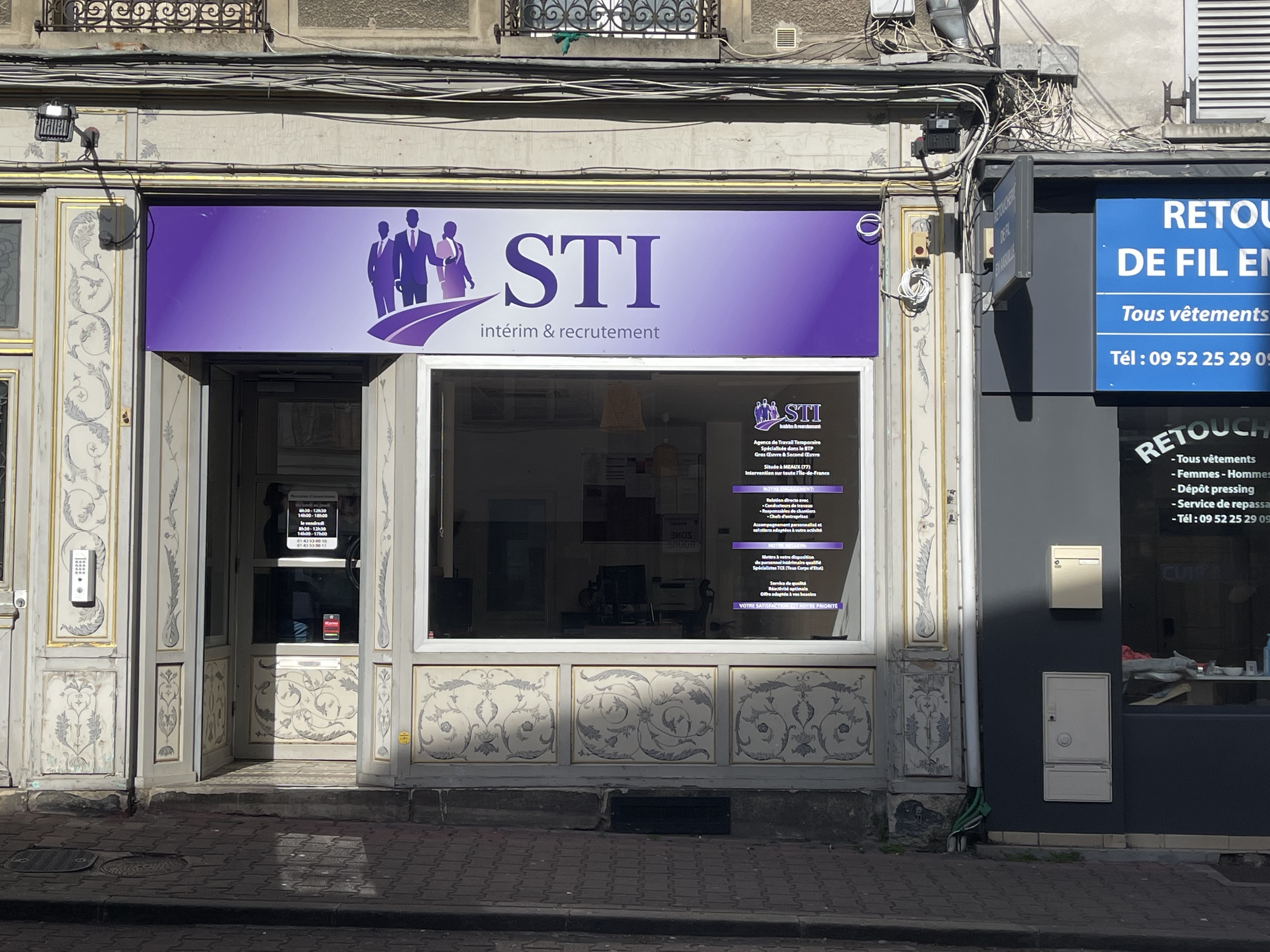 Devanture de l'agence STI Intérim 